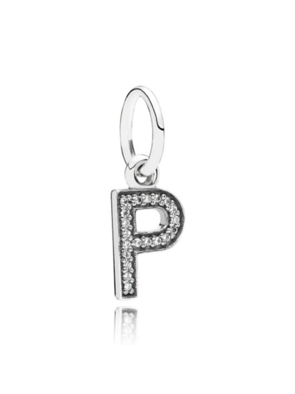 Pandora Sterling Silver Alphabet Letter P Dangle with Clear Zirconia - 791328cz